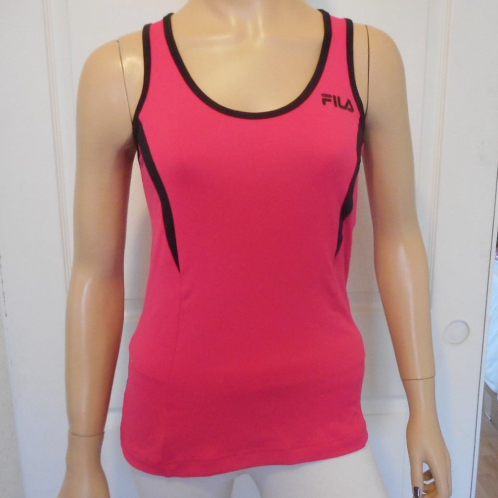 FILA SPORT Tank Top Size Small Pink Black
